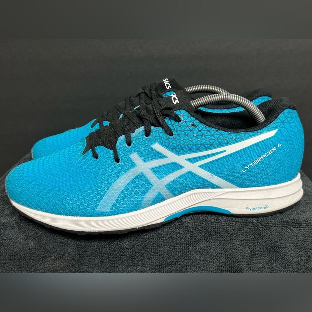 Asics LYTERACER 4 Running Mens Size 10.5 Island Blue White Black 1011B349-410